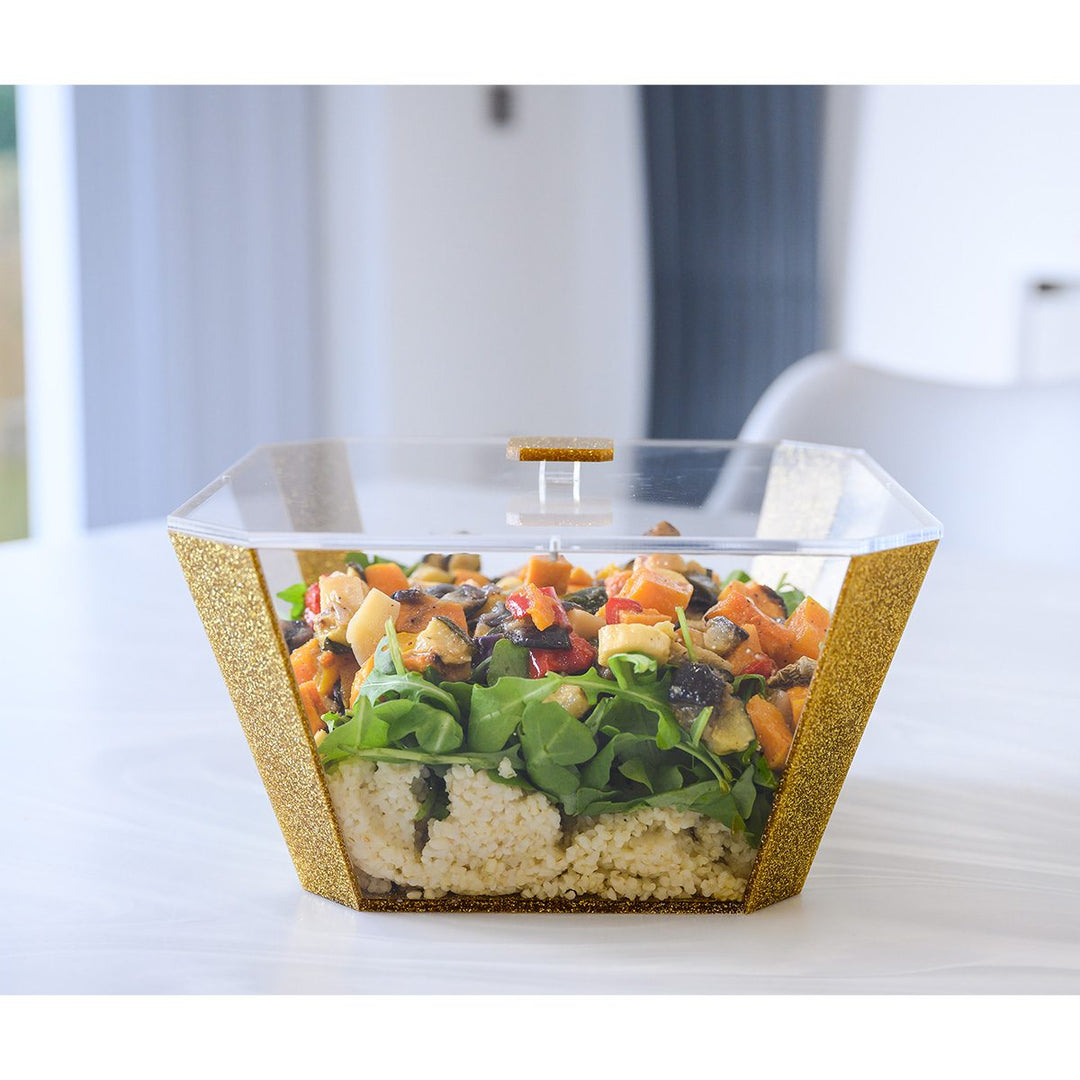 Salad Bowl with Lid - Gold