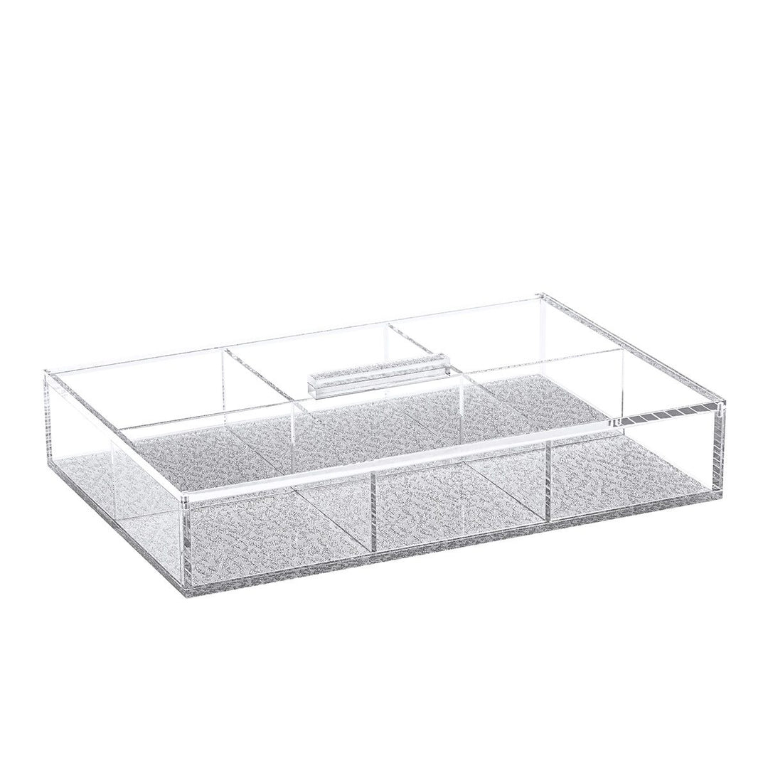6 Compartment Dish With Magnetic Lid - Silver