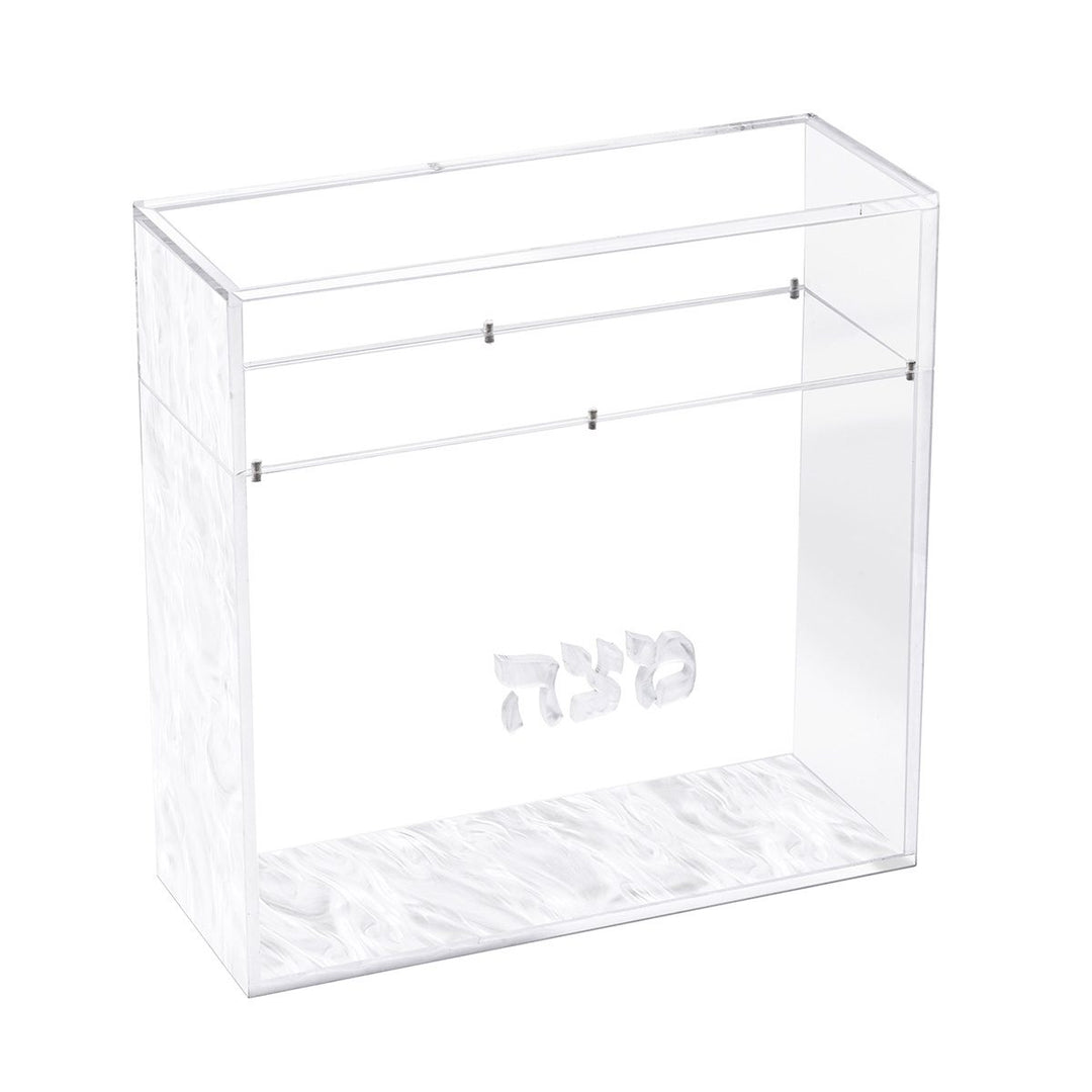 Matzah Box, Large - White Pearl